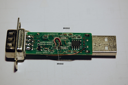 PCB after modification (bottom)